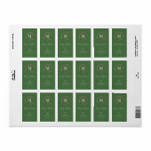 Green Wreath Monogram Merry Kerstmis Etiket (Full Sheet)