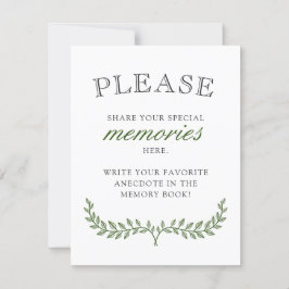 Green Wreath Sympathy Share Herinneringen Bedankkaart