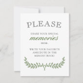 Green Wreath Sympathy Share Herinneringen Bedankkaart (Voorkant)