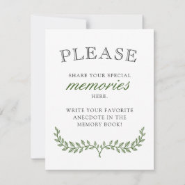 Green Wreath Sympathy Share Herinneringen Bedankkaart