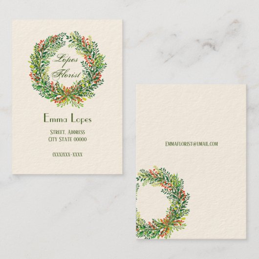 Green Wreath Visitekaartje (Voorkant / Achterkant)