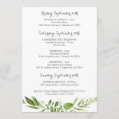 Green Wreath Wedding Hotel Welkom Kaarten, rustiek Programmakaart (Achterkant)