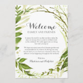 Green Wreath Wedding Hotel Welkom Kaarten, rustiek Programmakaart (Voorkant)