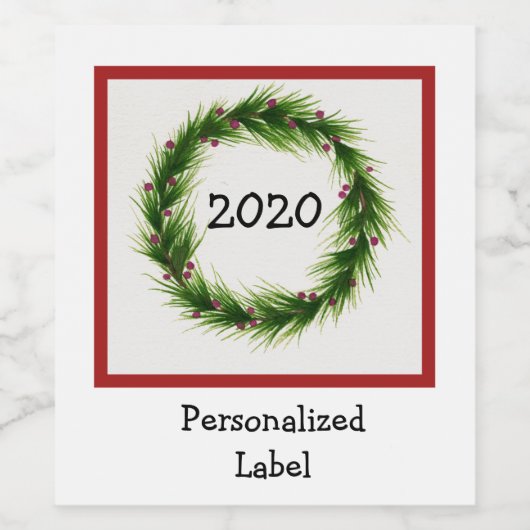 Green Wreath Wijn Etiket (Enkel label)