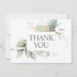 Green WreatWaterverf BABY SHOWER DANK U Bedankkaart