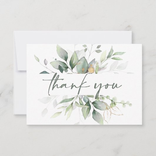 Green WreatWaterverf BABY SHOWER DANK U Bedankkaart (Voorkant)