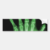 Green X-ray Skeleton Hand Bumpersticker (Voorkant)