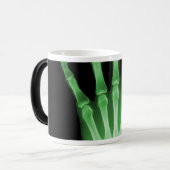 Green X-ray Skeleton Hand Magische Mok (Voorkant links)