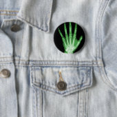 Green X-ray Skeleton Hand Ronde Button 5,7 Cm (In situ)