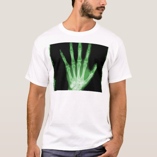 Green X-ray Skeleton Hand T-shirt (Voorkant)