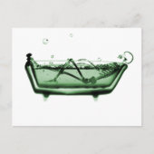 Green X-Ray Vision Skeleton in Bath Tub Briefkaart (Voorkant)