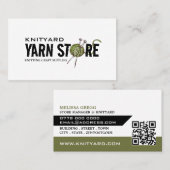 Green Yarn Store Logo, Knitting Store, Yarn Store Visitekaartje (Voorkant / Achterkant)