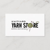 Green Yarn Store Logo, Knitting Store, Yarn Store Visitekaartje (Voorkant)