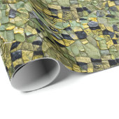 Green Yellow Alligator Crocodile Dragon Leather Cadeaupapier (Rol Hoek)