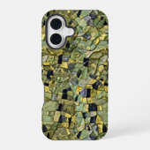 Green Yellow Alligator Crocodile Dragon Leather iPhone 16 Hoesje (Achterkant)