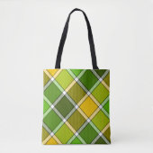 Green Yellow Argyle Canvas tas (Voorkant)