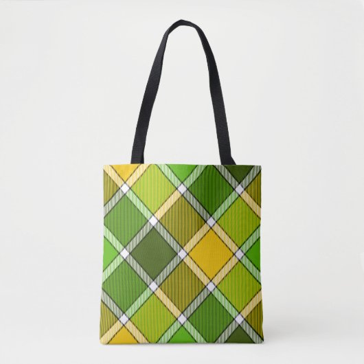 Green Yellow Argyle Canvas tas (Voorkant)