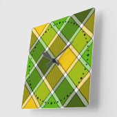 Green Yellow Argyle print Wall klok (Hoek)