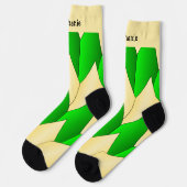 Green Yellow Art Deco Design Socks Sokken (Links)