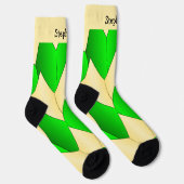 Green Yellow Art Deco Design Socks Sokken (Rechts)