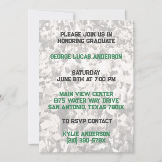 Green Yellow Athlete Player Afstuderen Uitnodiging (Voorkant)