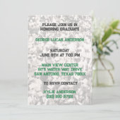 Green Yellow Athlete Player Afstuderen Uitnodiging (Staand voorkant)