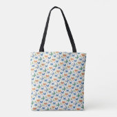 Green Yellow Blue Butterflies and Flowers Tote Bag (Achterkant)