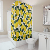 Green& Yellow Citrus Fruit Pattern Lemons Douchegordijn (In situ)