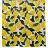 Green& Yellow Citrus Fruit Pattern Lemons Douchegordijn (Voorkant)