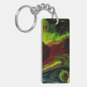 Green, yellow colour, happy birthday sleutelhanger (Voorkant Links)