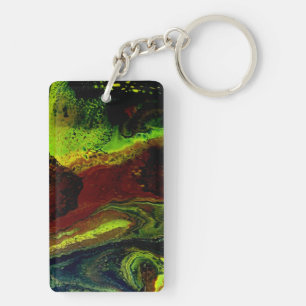 Green, yellow colour, happy birthday sleutelhanger