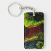 Green, yellow colour, happy birthday sleutelhanger (Voorkant)