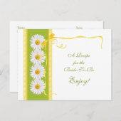 Green Yellow Daisy Recept Kaart voor de bruid (Voorkant / Achterkant)