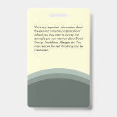 Green Yellow Employee Photo ID Company Logo, vers Badge (Back)