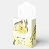 Green Yellow Flowers Baby shower Bedankdoosjes (Geopend)