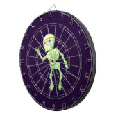 Green Yellow Glow Cute Skeleton Waving Art Dartbord (Voorkant Rechts)