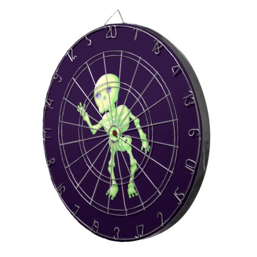 Green Yellow Glow Cute Skeleton Waving Art Dartbord (Voorkant Rechts)