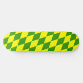 Green Yellow Harlequin Checkered Design Persoonlijk Skateboard (Horizontaal)