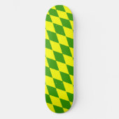 Green Yellow Harlequin Checkered Design Persoonlijk Skateboard (Voorkant)