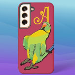 Green Yellow Indian Ringnek Parrot Monogram Bird Samsung Galaxy Hoesje<br><div class="desc">Voeg een monogram toe aan dit leuke Indische Ringnek-hoesje voor een gepersonaliseerd accessoire om elke papegaaien te behagen. De cartoon vogel valt op dat gekke IRN paraketten doen als er iets spannends gebeurt. Voor maximumpop, wordt de groene en gele geboorte met scherpe zwarte omtrek geplaatst op een magenta achtergrond, en...</div>