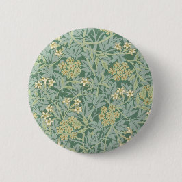 Green Yellow Jasmine door William Morris Ronde Button 5,7 Cm