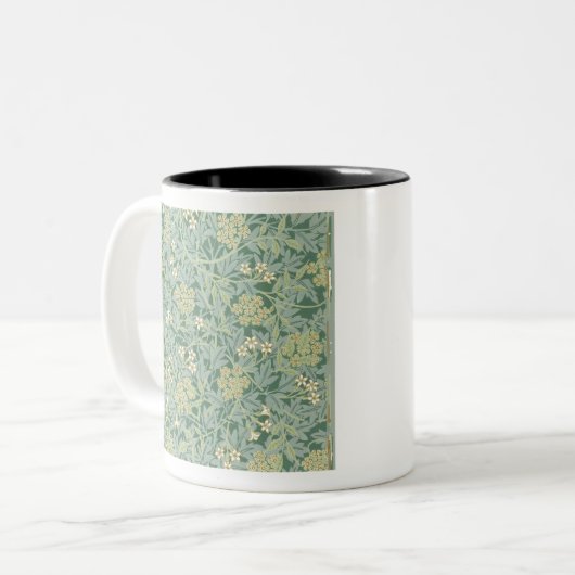 Green Yellow Jasmine door William Morris Tweekleurige Koffiemok (Voorkant links)