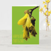 GREEN YELLOW KOWHAI FLOWER KIWI CUSTOM GREETINGS KAART (Gele Bloem)