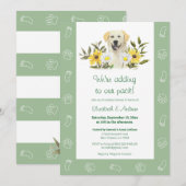 Green Yellow Labrador Dog Baby shower Invitation Kaart (Voorkant / Achterkant)