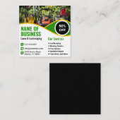 Green Yellow Lawn Mower Landscaping Service Vierkante Visitekaartje (Voorkant / Achterkant)