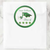 Green Yellow Mortar Diploma klasse 2022 Ronde Sticker (Tas)