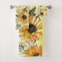 Green Yellow Ombre Waterverf Background Sunflower
