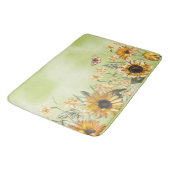 Green Yellow Ombre Waterverf Background Sunflower Badmat (Gekanteld)