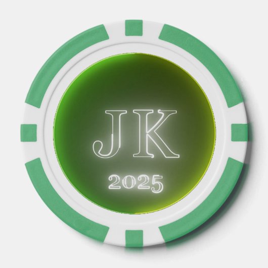 Green Yellow Poker Chip JK 2025 (Voorkant)