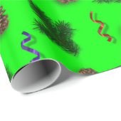 Green Yellow Red Paars kerstfeestroes Cadeaupapier (Rol Hoek)